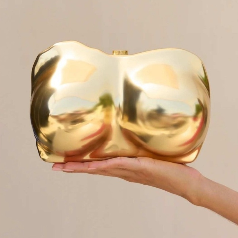 Cult Gaia NEW Reina Clutch in Brushed Brass - Picture 9 of 12